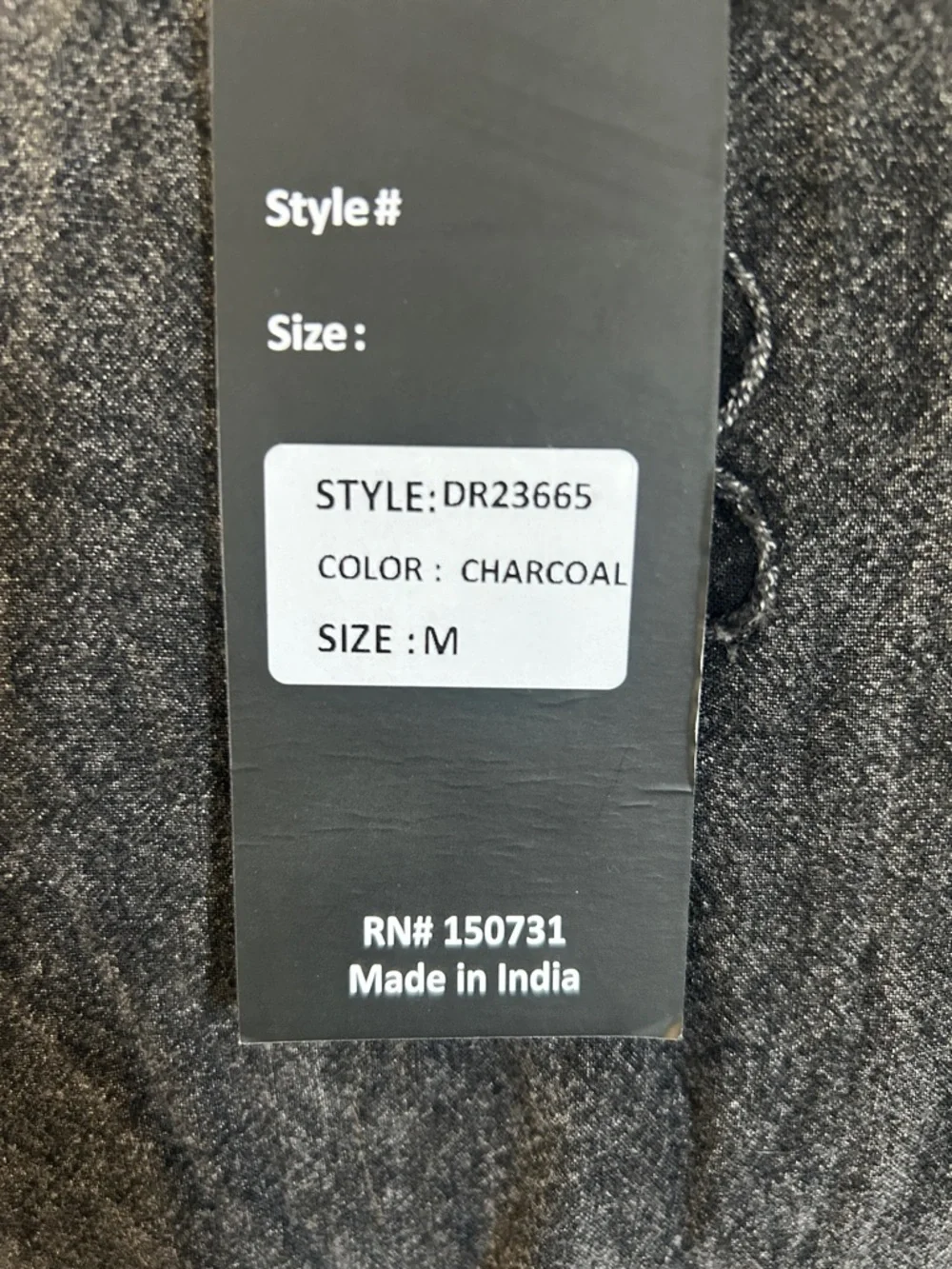 NWT Young Threads Embroidered Washed Gray Boho Tunic Dress. Medium - Picture 5 of 6